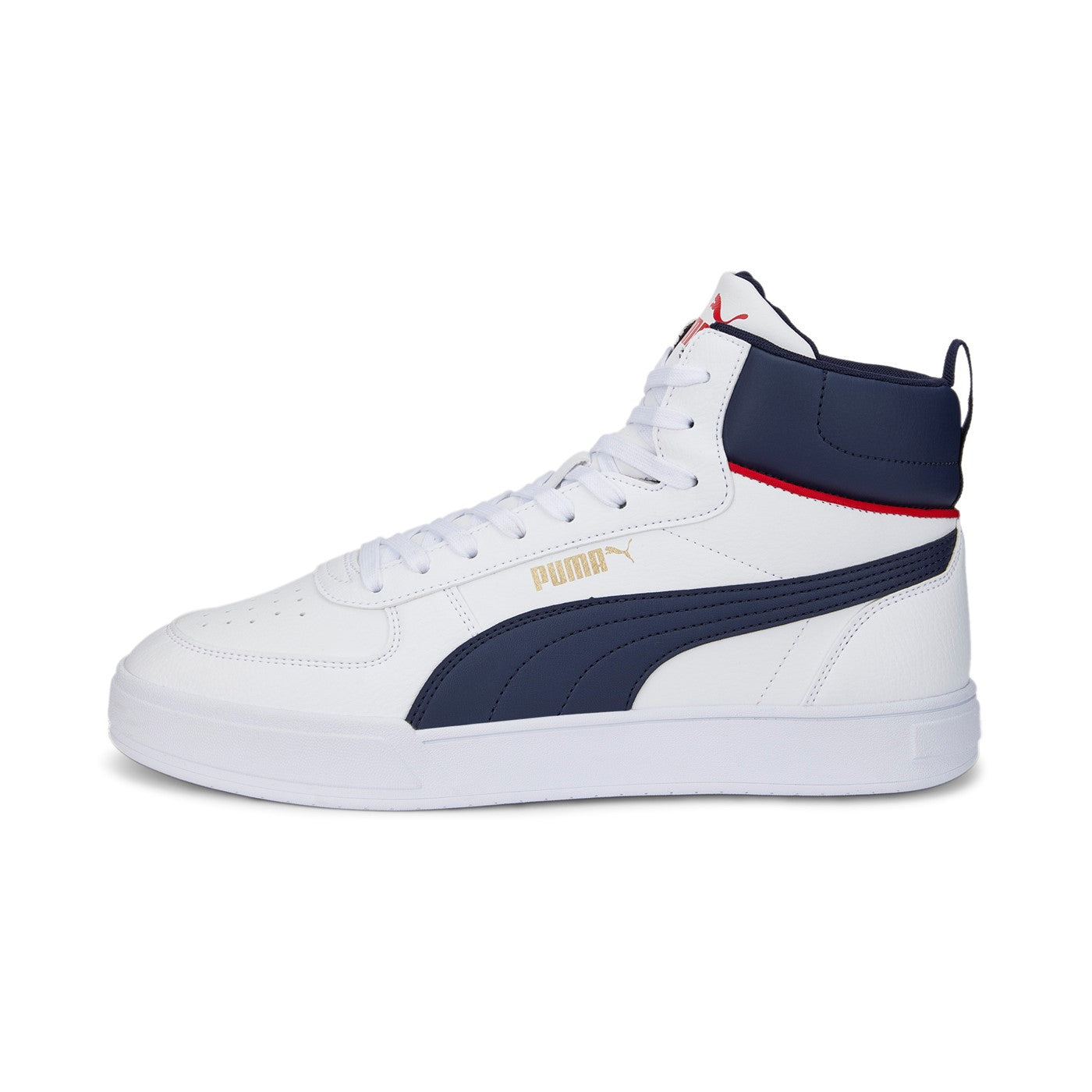 Puma scarpa sneakers alta da uomo Caven Mid 385843 03 bianco-blu-rosso