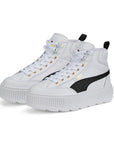 Puma scarpa sneakers da donna alta con zeppa Karmen Mid 385857 03 bianco nero