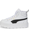 Puma scarpa sneakers da donna alta con zeppa Karmen Mid 385857 03 bianco nero