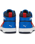 Puma sneakers alta da bambino Rebound JOY 388448 04 bianco rosso blu