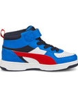 Puma sneakers alta da bambino Rebound JOY 388448 04 bianco rosso blu