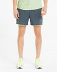 Puma pantaloncino sportivo da corsa Run 2IN1 5" 521049-42 grigio-verde acido