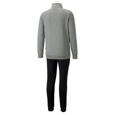 Puma Tuta da uomo in cotone con cerniera Clean Sweat Suit FL 585841 03 grigio nero