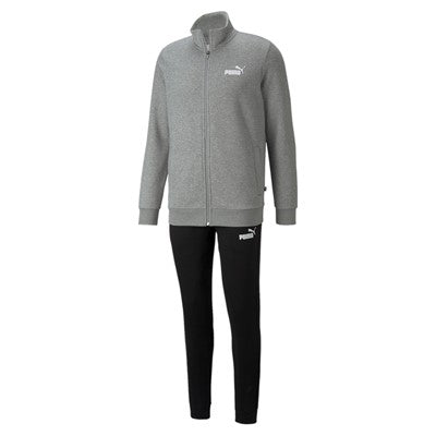 Puma Tuta da uomo in cotone con cerniera Clean Sweat Suit FL 585841 03 grigio nero