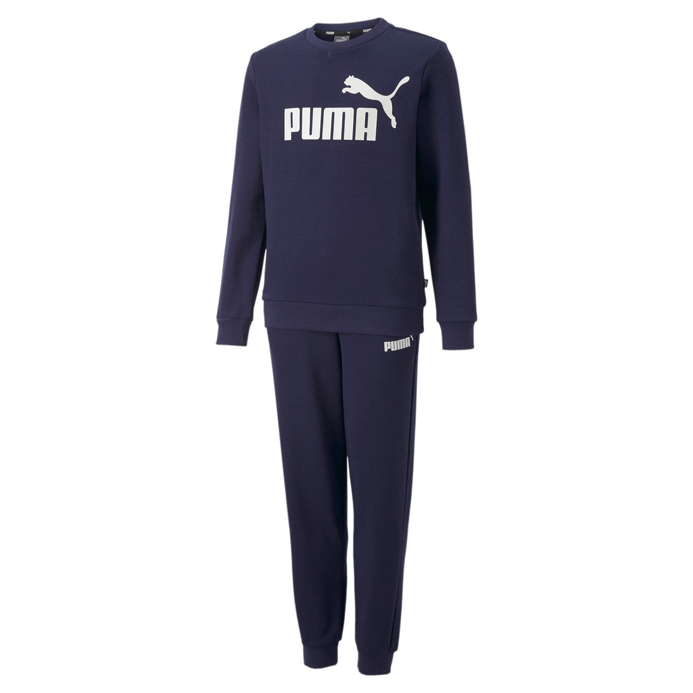 Puma tuta da ragazzo con felpa girocollo e pantalone con polsino alla caviglia Logo Sweat TR B 670885 06 blu