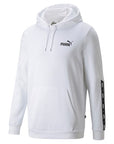 Puma felpa da uomo con cappuccio e tasca anteriore a marsupio ESS+ Tape Hoodie FL 849040 02 white