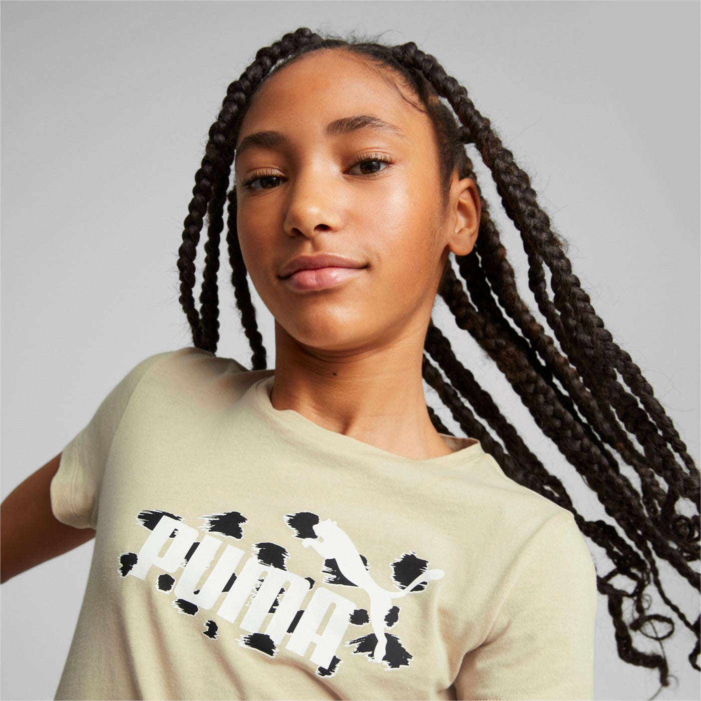 Puma T-shirt manica corta da bambina e ragazza Ess Animal AOP 673516-88 granola