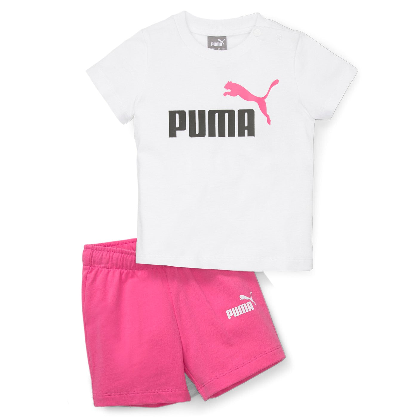 Puma Completino da infant Minicats Tee &amp; Short 845839-52 White-Pearl Pink