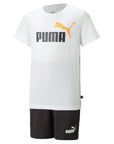 Puma Completino da bambino e ragazzo T-shirt e Short in jersey 847310-57 white-black