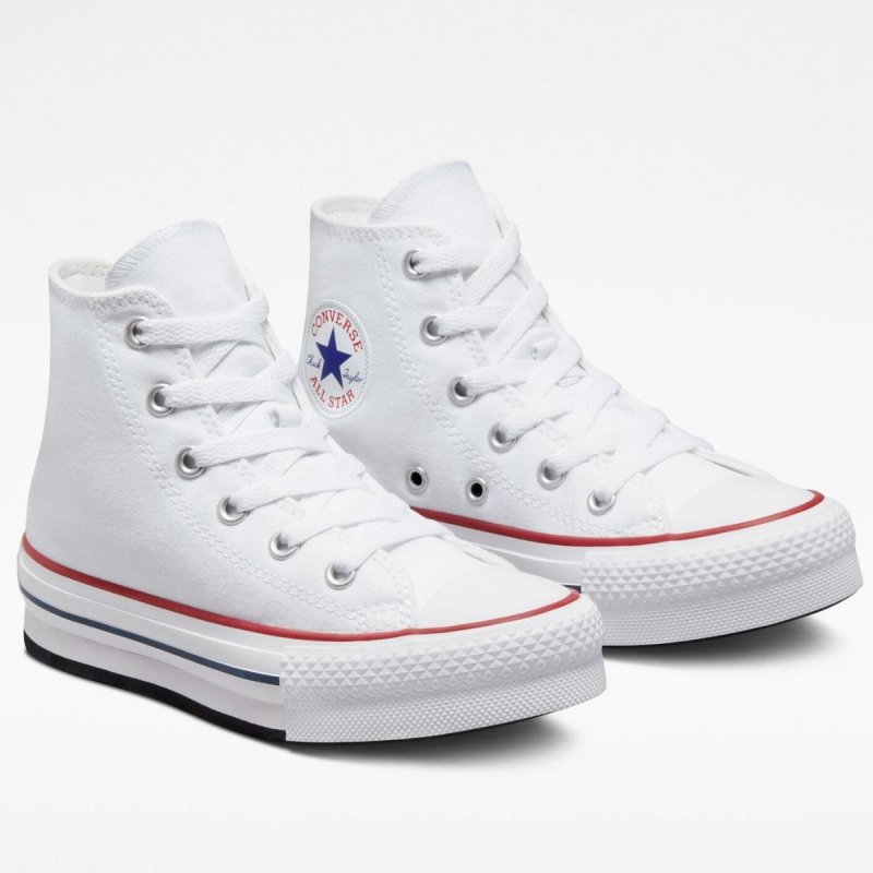 Converse scarpa sneakers alta in tela Chuck Taylor All Star Eva Lift Hi 272856C bianco rosso blu