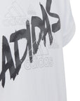 Adidas T-shirt manica corta in cotone da ragazza con nodo laterale HR5818 white